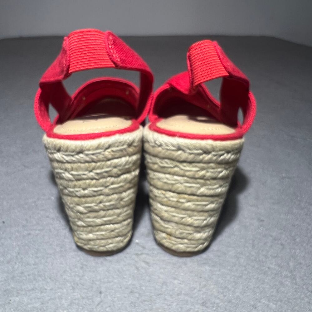 Lauren Ralph Lauren Red Espadrille Wedge Slingback Sandals - Picture 3 of 10